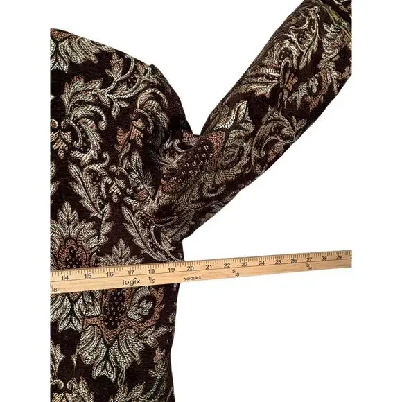 Kenzie Brocade Tapestry Coat Womens 12 Embroidered Elegant Woven Damask Boho